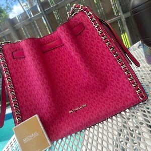 Michael Kors Pink Chain-Link Shoulder Bag